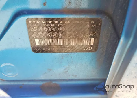 2018 Mitsubishi Mirage Es z USA, uszkodzony, nr VIN ML32A3HJ3JH001637